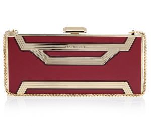 Elie Saab Rectangle Box Clutch Bag in red and gold